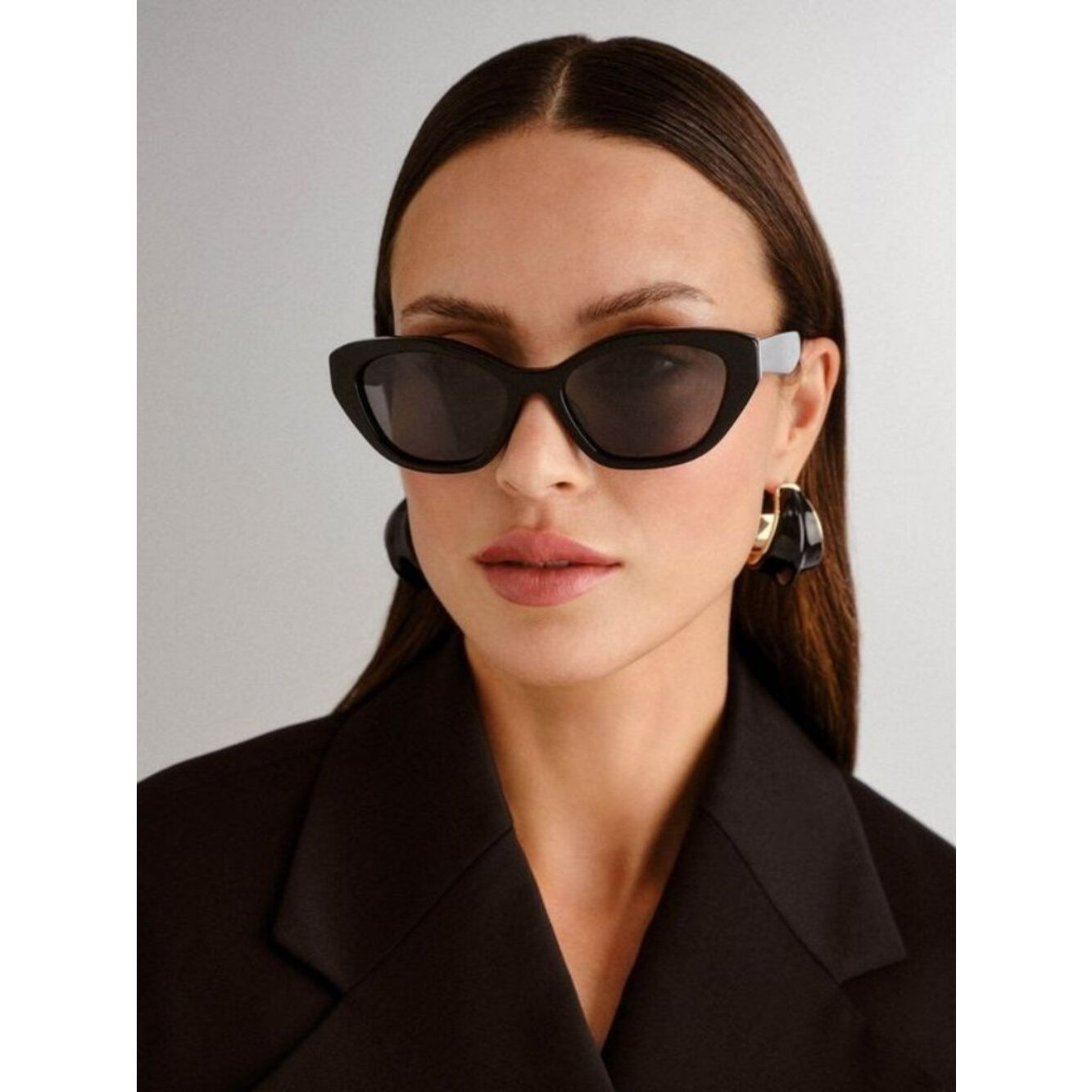 New Gucci Gg1638s 001 Black Grey Anti-Reflective Women Cat Eye Sunglasses